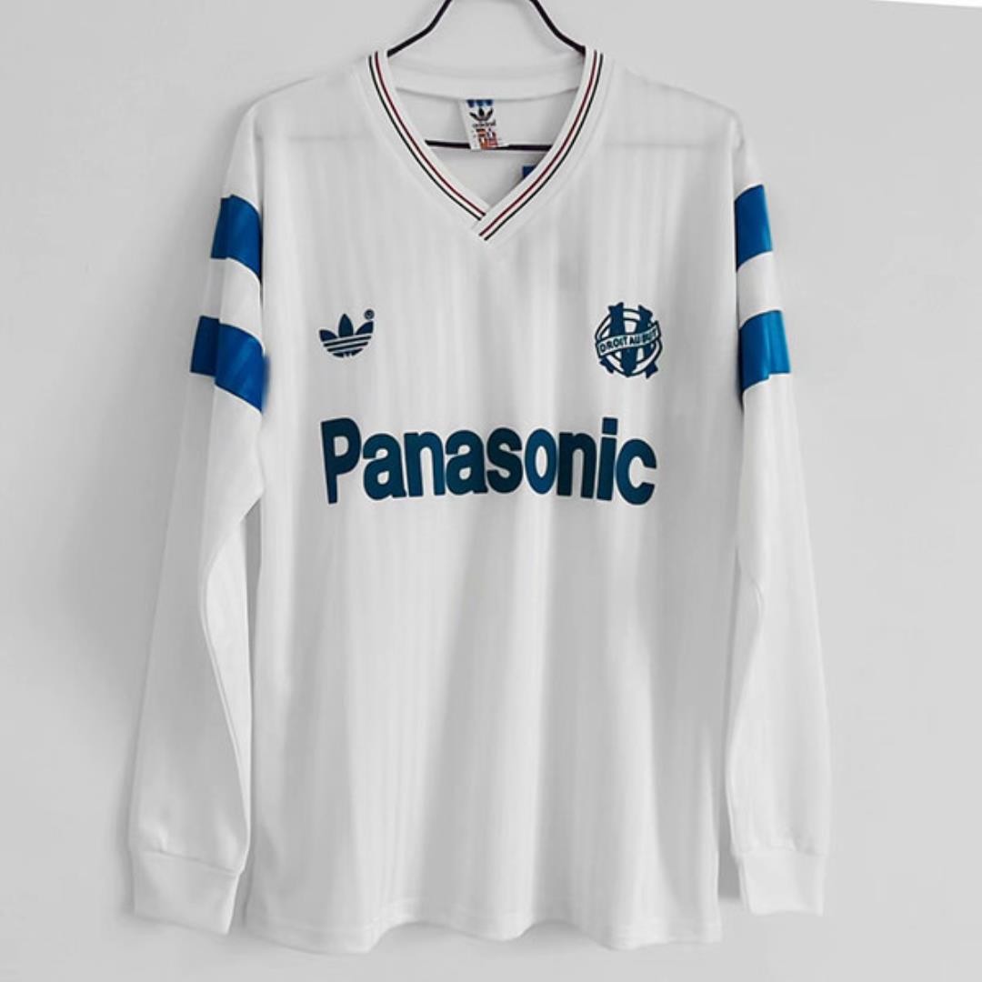 AAA Quality Marseille 90/91 Home Long Soccer Jersey